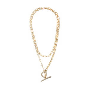 Mint Velvet Gold Tone Pave Layered Necklace